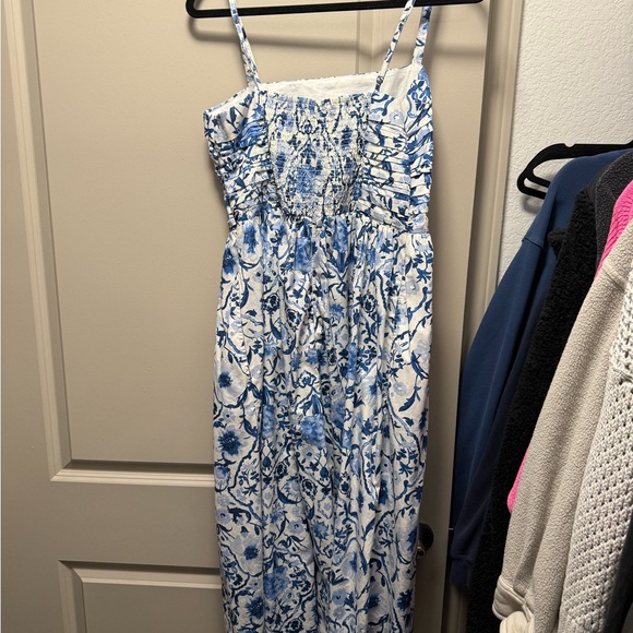 Abercrombie & Fitch Blue and White Midi Sundress - Picture 2 of 4